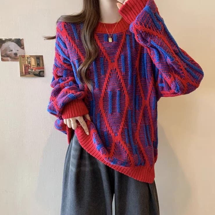 凹凸アート柄ニット | LADY LIKE  | 詳細画像2 