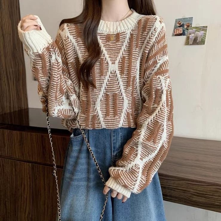 凹凸アート柄ニット | LADY LIKE  | 詳細画像5 