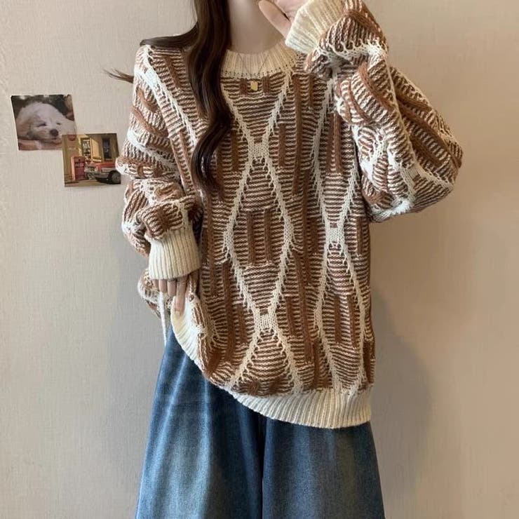 凹凸アート柄ニット | LADY LIKE  | 詳細画像4 