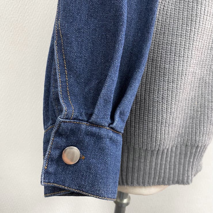 デニムスリーブ切替えニット | LADY LIKE  | 詳細画像11 