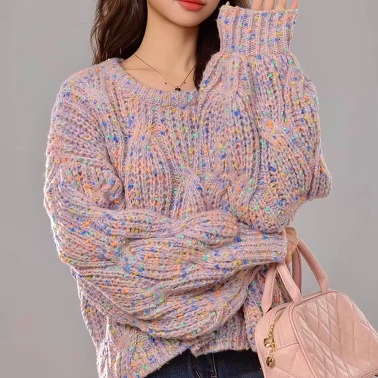 ミックスカラーケーブル編みニット | LADY LIKE  | 詳細画像2 