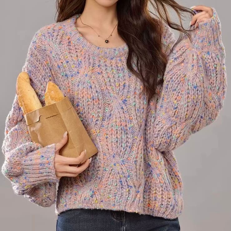 ミックスカラーケーブル編みニット | LADY LIKE  | 詳細画像4 