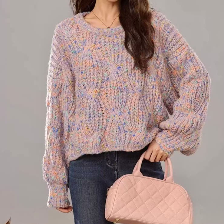 ミックスカラーケーブル編みニット | LADY LIKE  | 詳細画像6 