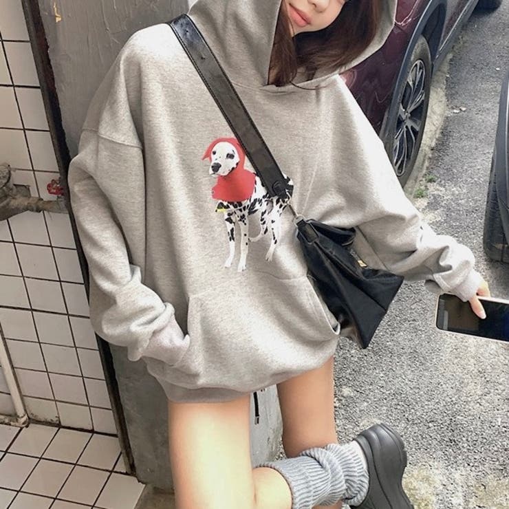 ダルメシアンプリントオーバーサイズパーカー[品番：SHNW0012122