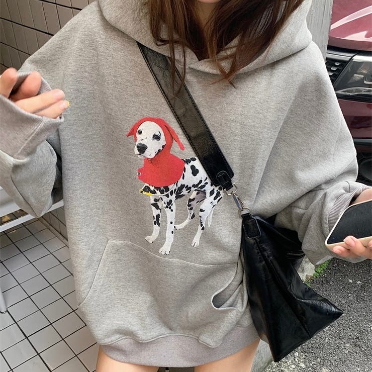 ダルメシアンプリントオーバーサイズパーカー[品番：SHNW0012122