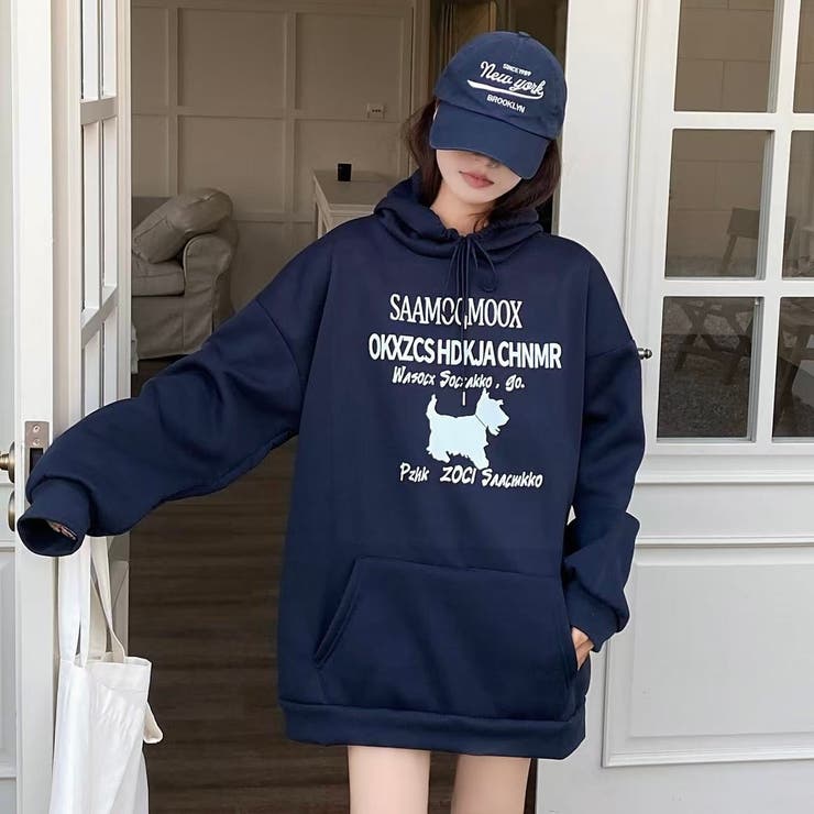 Dogロゴ裏起毛パーカー[品番：SHNW0012161]｜LADY LIKE （レディライク  