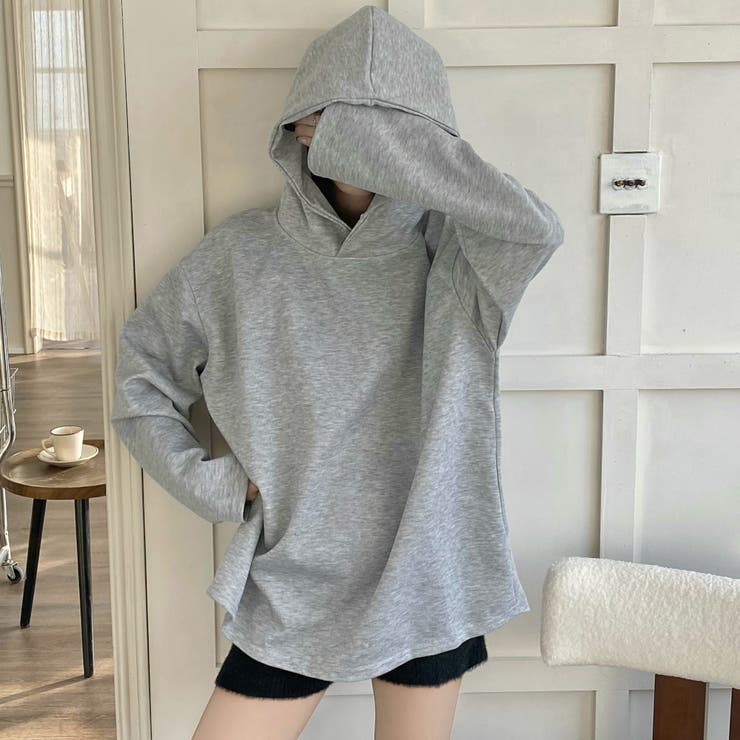 【春夏新作】ドットボタン付きラウンドヘムパーカー | LADY LIKE  | 詳細画像12 