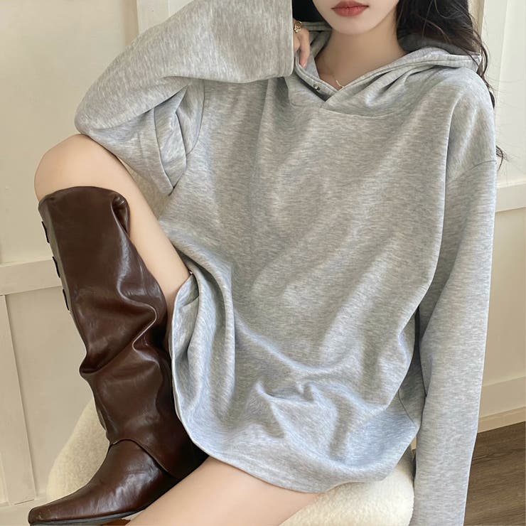 【春夏新作】ドットボタン付きラウンドヘムパーカー | LADY LIKE  | 詳細画像13 