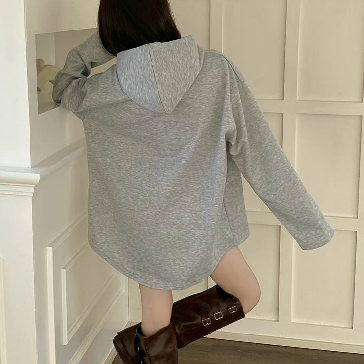 【春夏新作】ドットボタン付きラウンドヘムパーカー | LADY LIKE  | 詳細画像15 