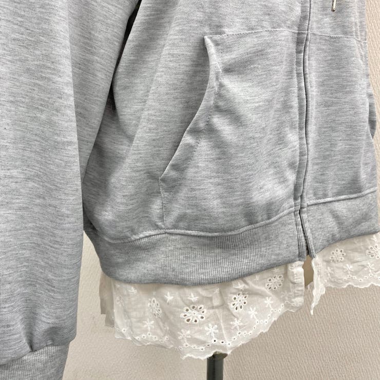 【春夏新作】レーストリミングガーリージップパーカー | LADY LIKE  | 詳細画像11 