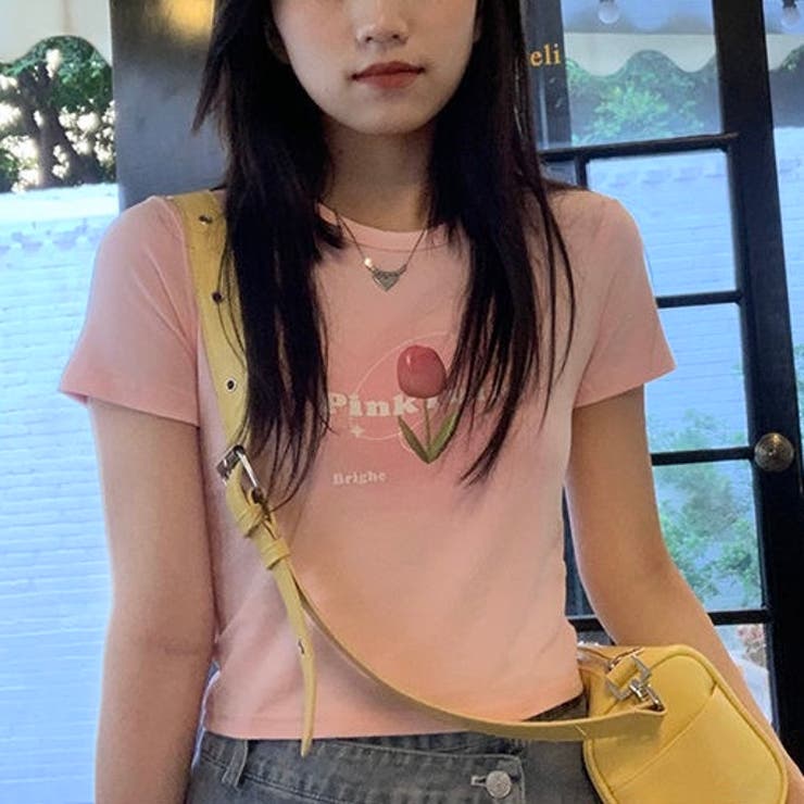 【春夏新作】チューリッププリント半袖Tシャツ | LADY LIKE  | 詳細画像3 