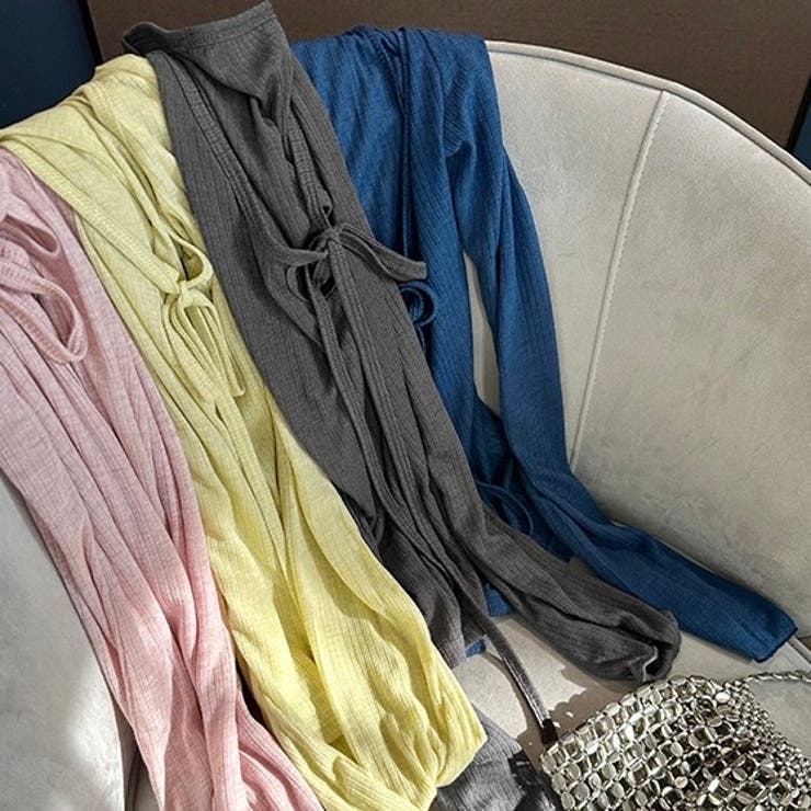 【春夏新作】胸リボンデコルテ空きシアートップス | LADY LIKE  | 詳細画像18 