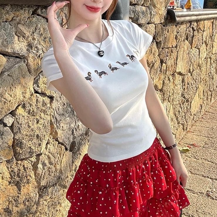 【春夏新作】ダックスプリント半袖Tシャツ | LADY LIKE  | 詳細画像18 