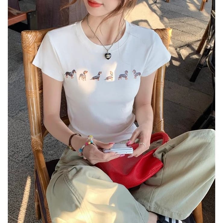 【春夏新作】ダックスプリント半袖Tシャツ | LADY LIKE  | 詳細画像19 