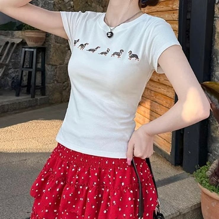 【春夏新作】ダックスプリント半袖Tシャツ | LADY LIKE  | 詳細画像20 