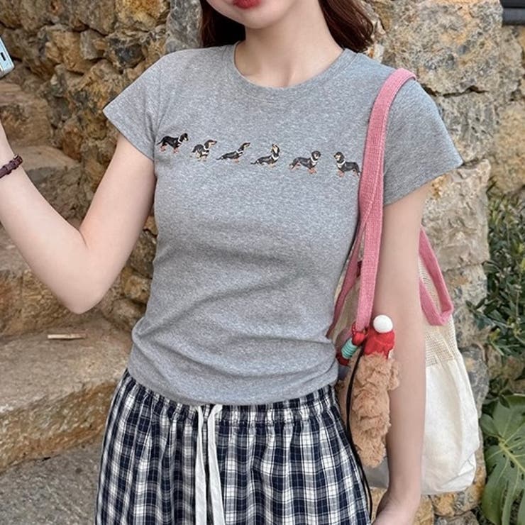 【春夏新作】ダックスプリント半袖Tシャツ | LADY LIKE  | 詳細画像23 