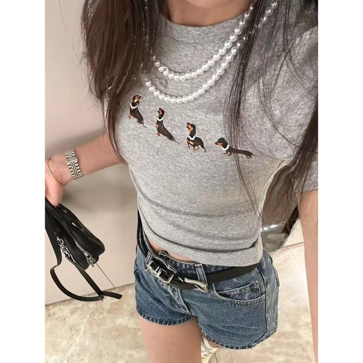 【春夏新作】ダックスプリント半袖Tシャツ | LADY LIKE  | 詳細画像4 