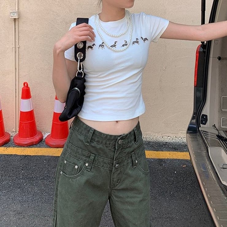 【春夏新作】ダックスプリント半袖Tシャツ | LADY LIKE  | 詳細画像8 