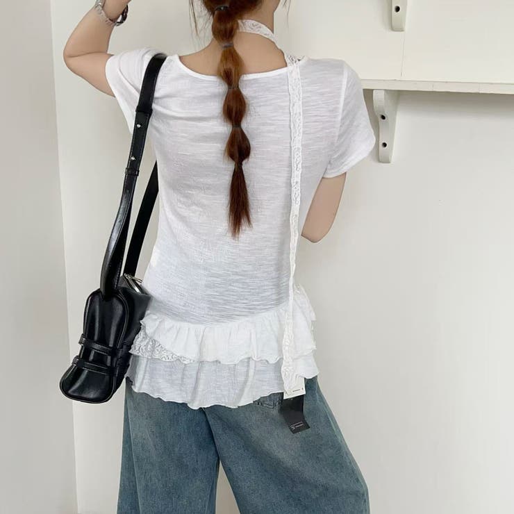 ★裾のフリルが可愛い★【CHANEL】フリル半袖トップス フリル S CHANEL(シャネル) Tシャツ・カットソー(レディース