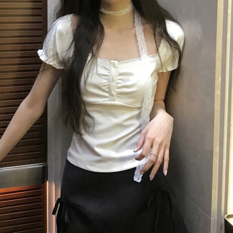 新品・未開封♡Darich♡レースチョーカーコンパクトTシャツ　BLK 新品タグ付 ダーリッチ レースチョーカーコンパクトTシャツ