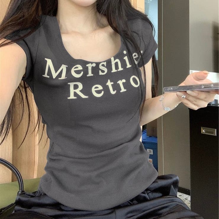 【春夏新作】ラウンドネックロゴTシャツ | LADY LIKE  | 詳細画像15 