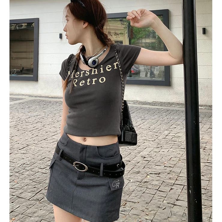 【春夏新作】ラウンドネックロゴTシャツ | LADY LIKE  | 詳細画像2 