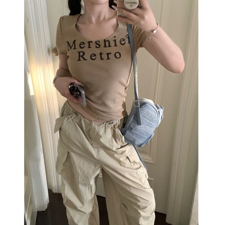 【春夏新作】ラウンドネックロゴTシャツ | LADY LIKE  | 詳細画像7 