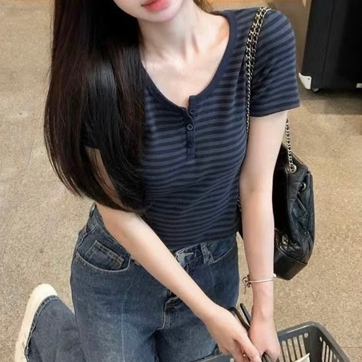tシャツ 「MADE」 メルビンヘンリーネックカラー半袖Tシャツ レディース BLACKUP tシャツ 「MADE」 メルビンヘンリーネックカラー半袖T