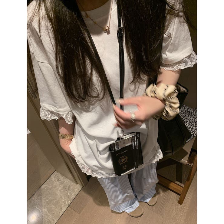 【春夏新作】レーストリミングゆったり半袖Tシャツ | LADY LIKE  | 詳細画像17 