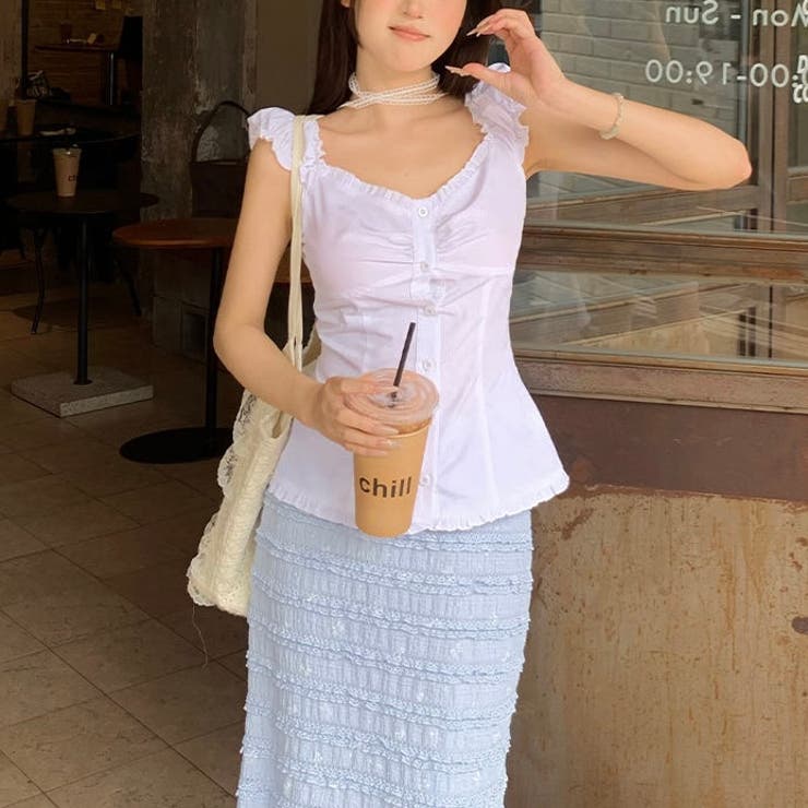 【春夏新作】ギャザー入りバックシャーリングトップス | LADY LIKE  | 詳細画像13 