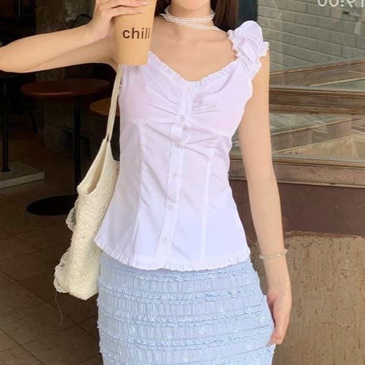 【春夏新作】ギャザー入りバックシャーリングトップス | LADY LIKE  | 詳細画像14 