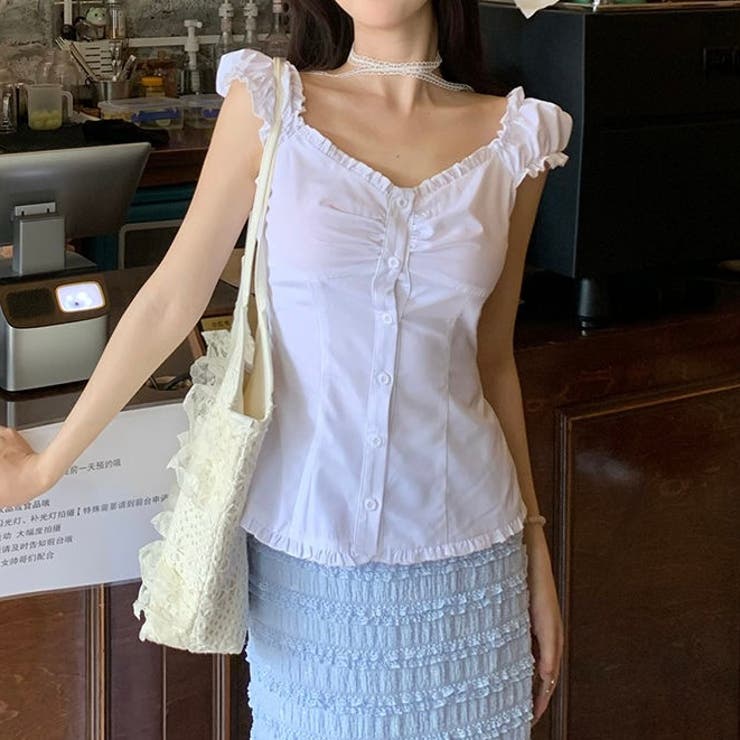 【春夏新作】ギャザー入りバックシャーリングトップス | LADY LIKE  | 詳細画像15 