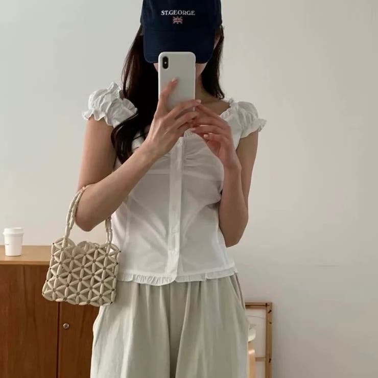 【春夏新作】ギャザー入りバックシャーリングトップス | LADY LIKE  | 詳細画像18 