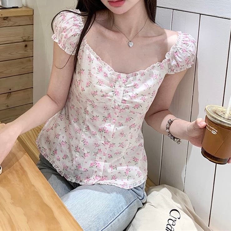 【春夏新作】ギャザー入りバックシャーリングトップス | LADY LIKE  | 詳細画像2 