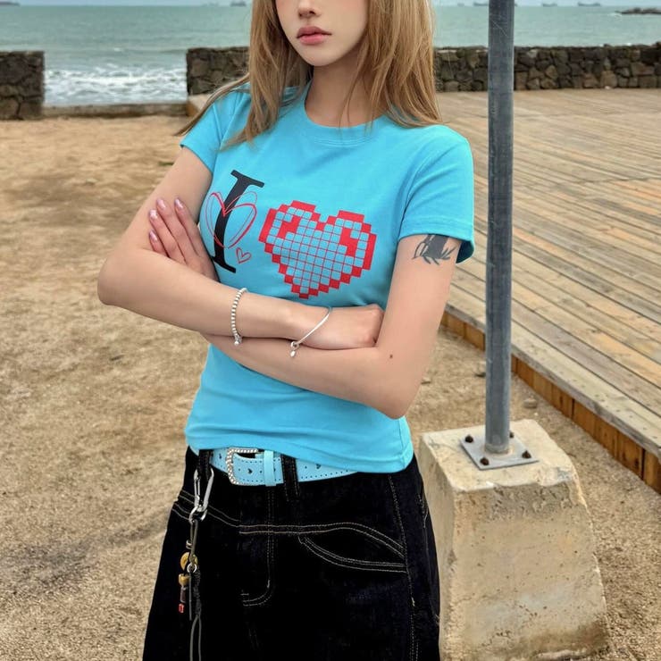 春夏新作】I LOVEプリントTシャツ[品番：SHNW0012616]｜LADY