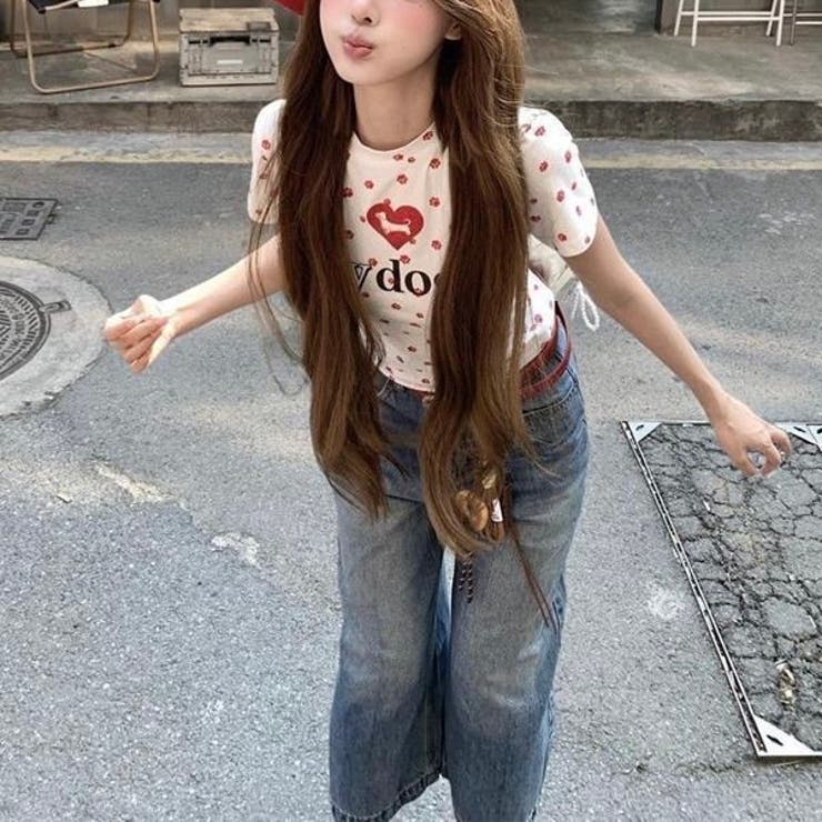 【春夏新作】Dog足跡柄半袖Tシャツ | LADY LIKE  | 詳細画像20