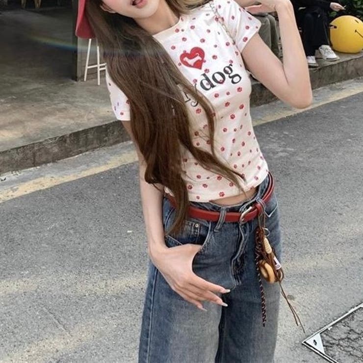 【春夏新作】Dog足跡柄半袖Tシャツ | LADY LIKE  | 詳細画像21