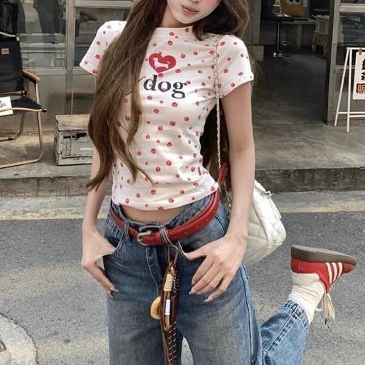 【春夏新作】Dog足跡柄半袖Tシャツ | LADY LIKE  | 詳細画像22