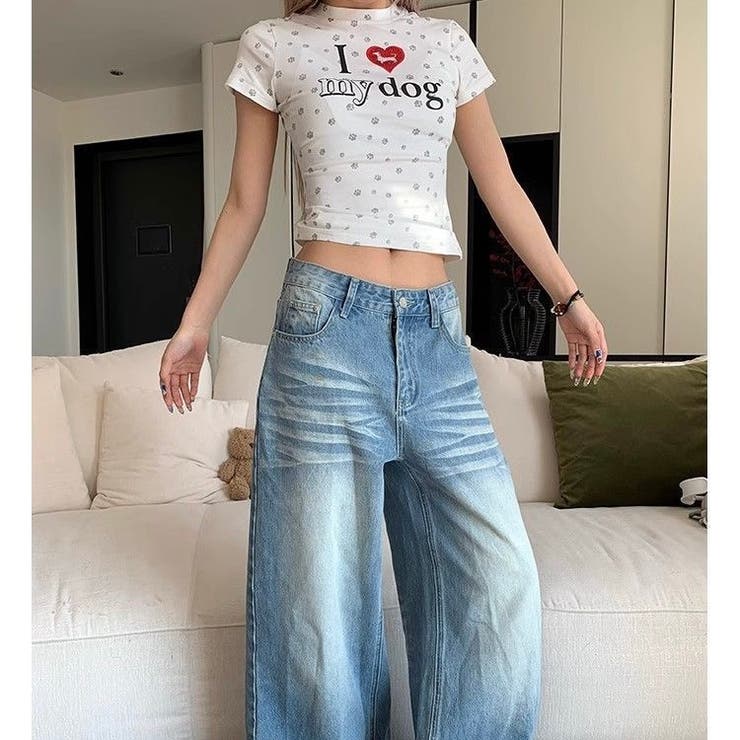 【春夏新作】Dog足跡柄半袖Tシャツ | LADY LIKE  | 詳細画像6