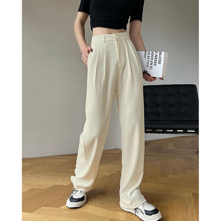 セール】 ストレッチコットンハイウエストテーパードパンツ