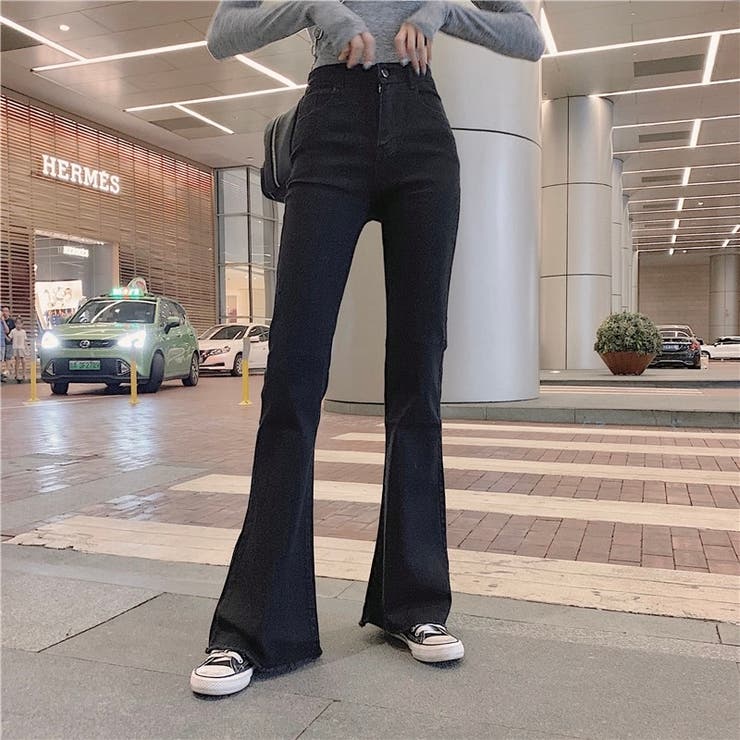 裾フリンジフレアーデニム フレアパンツ パンツ | LADY LIKE  | 詳細画像19 