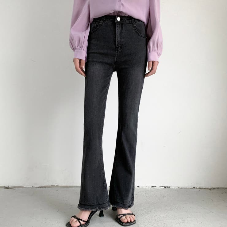 裾フリンジフレアーデニム フレアパンツ パンツ | LADY LIKE  | 詳細画像23 