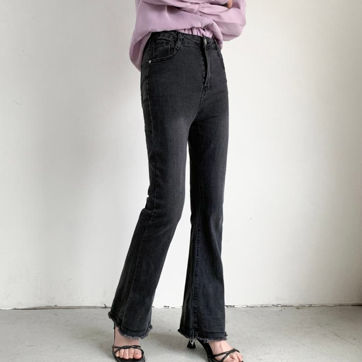 裾フリンジフレアーデニム フレアパンツ パンツ | LADY LIKE  | 詳細画像24 