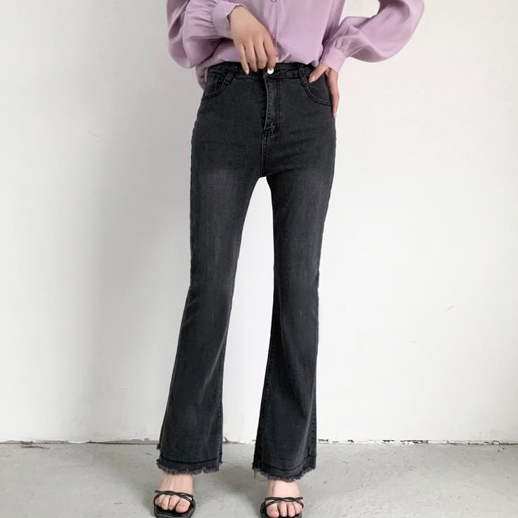 裾フリンジフレアーデニム フレアパンツ パンツ | LADY LIKE  | 詳細画像26 