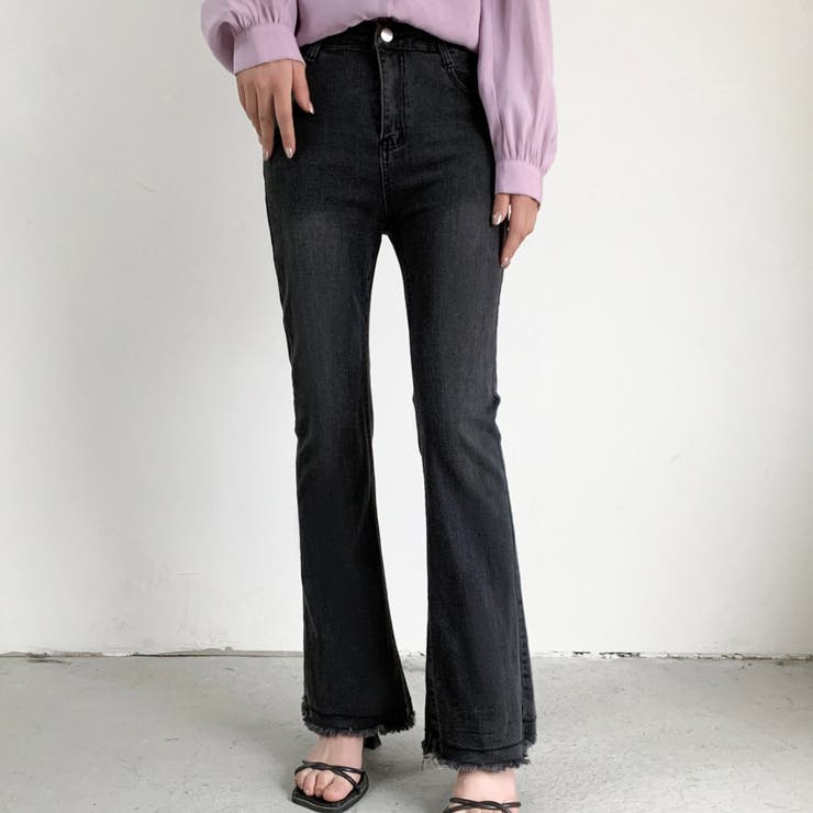 裾フリンジフレアーデニム フレアパンツ パンツ | LADY LIKE  | 詳細画像28 