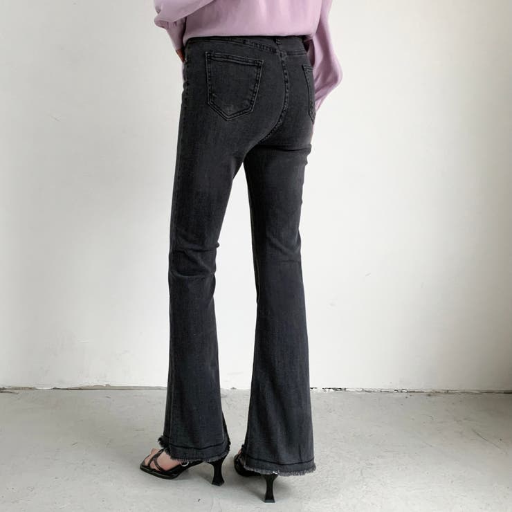 裾フリンジフレアーデニム フレアパンツ パンツ | LADY LIKE  | 詳細画像31 