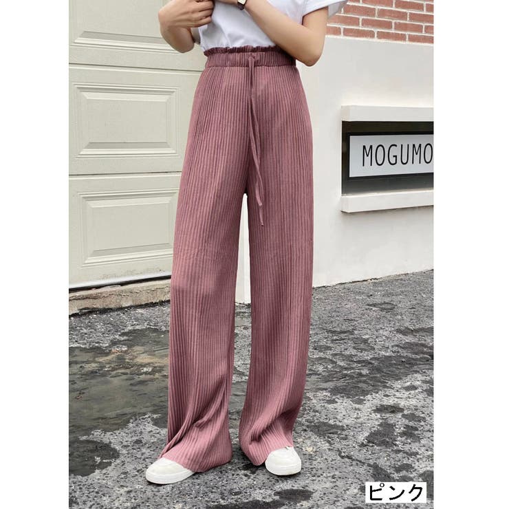 ピンク | ミニプリーツワイドパンツ | LADY LIKE 