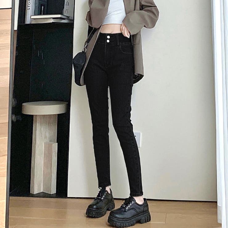 2つ釦ハイウエストスキニーデニム[品番：SHNW0009260]｜LADY