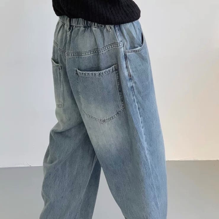 パンツ デニム ジーンズ ドローストリングバギーシーンズ