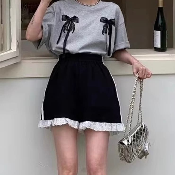 裾レースライン入りショートパンツ[品番：SHNW0011316]｜LADY